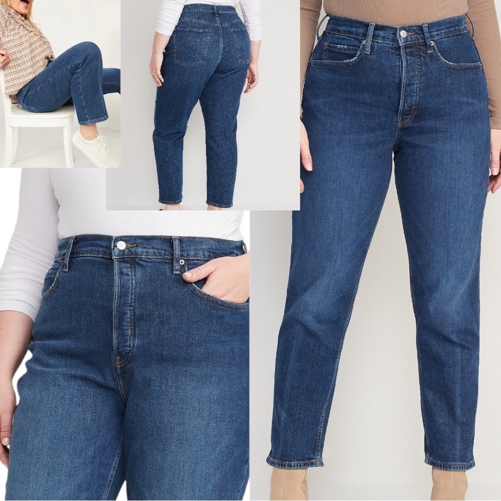 Old Navy Plus Women's Extra High Rise Jeans Sky Hi Straight Secret Slim Pockets
